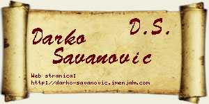 Darko Savanović vizit kartica